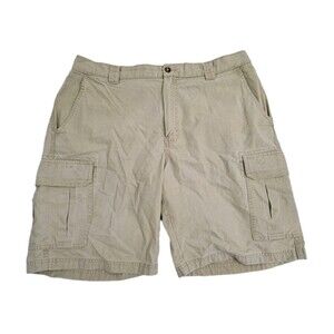 LL Bean Tropic Weight Cargo Shorts Khaki Men's Size 36 Safari Trail Hiking Tan